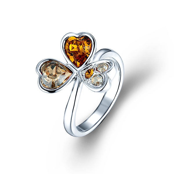 The cetrine clover flower ring - CDE Jewelry Egypt
